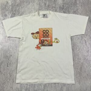 Vintage Coco Wheats T-Shirt Mens Medium White Cereal Box Graphic Tee Cartoon